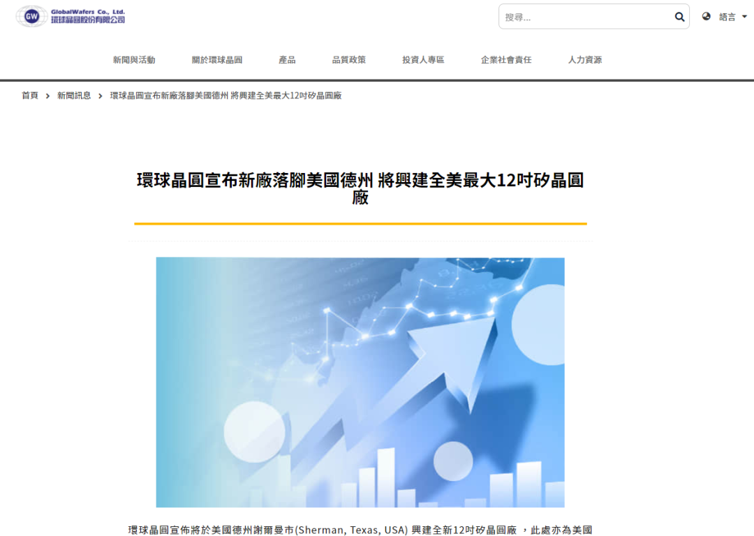 50億美元！環(huán)球晶宣布于美國(guó)德州建廠(chǎng)，董事長(zhǎng)回應(yīng)(圖1)