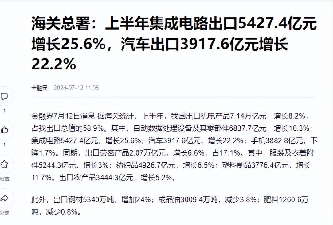 上半年中國芯片出口5427億，歐美繃不住了，美國封鎖技術失敗？(圖22)