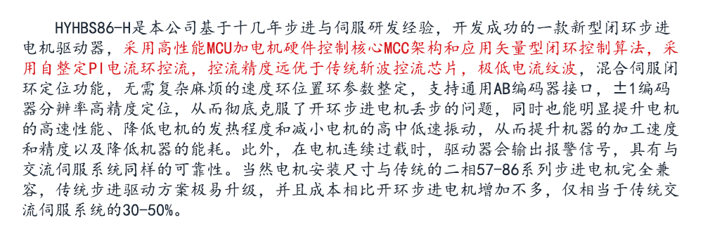 86閉環(huán)步進(jìn)電機(jī)驅(qū)動器HBS86H/ 高速86閉環(huán)驅(qū)動器(圖1)
