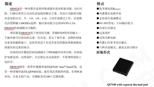 HR8828微步進(jìn)電機(jī)驅(qū)動(dòng)芯片數(shù)據(jù)手冊(cè)(圖1)